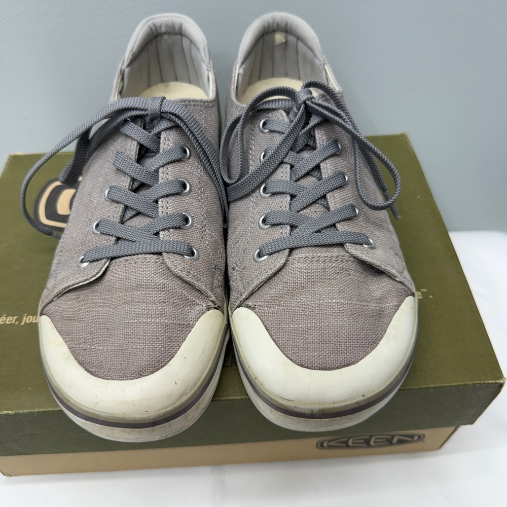 Keen Elsa III Gray Canvas Lace Up Sneakers Womens 9 Low Top Shoes 1020474 - Picture 3 of 10